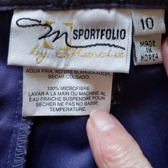 M Sportfolio by Marcia High Rise Purple Pleated Microfiber Mom Shorts Size 10 - Picture 3 of 7